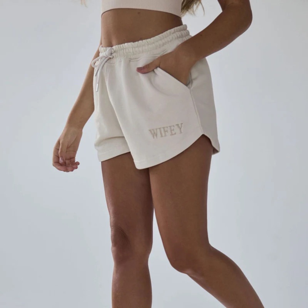 Wifey Statement Shorts - Champagne